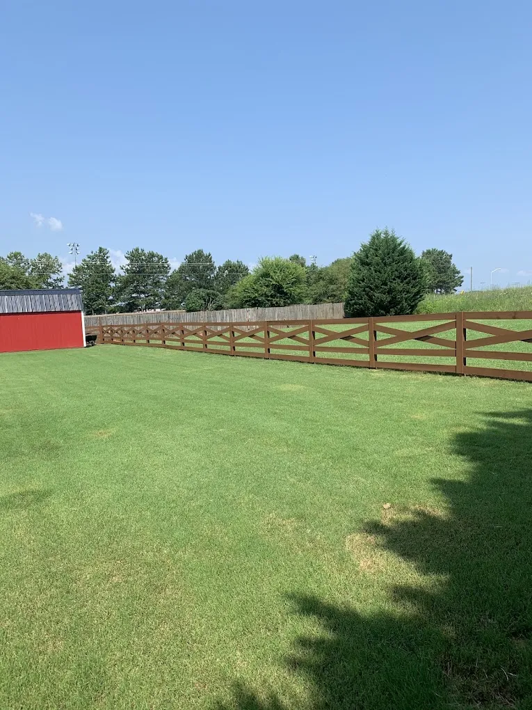 Completed large split-rail fence installation by Davinci Home Improvements in Cumming, GA