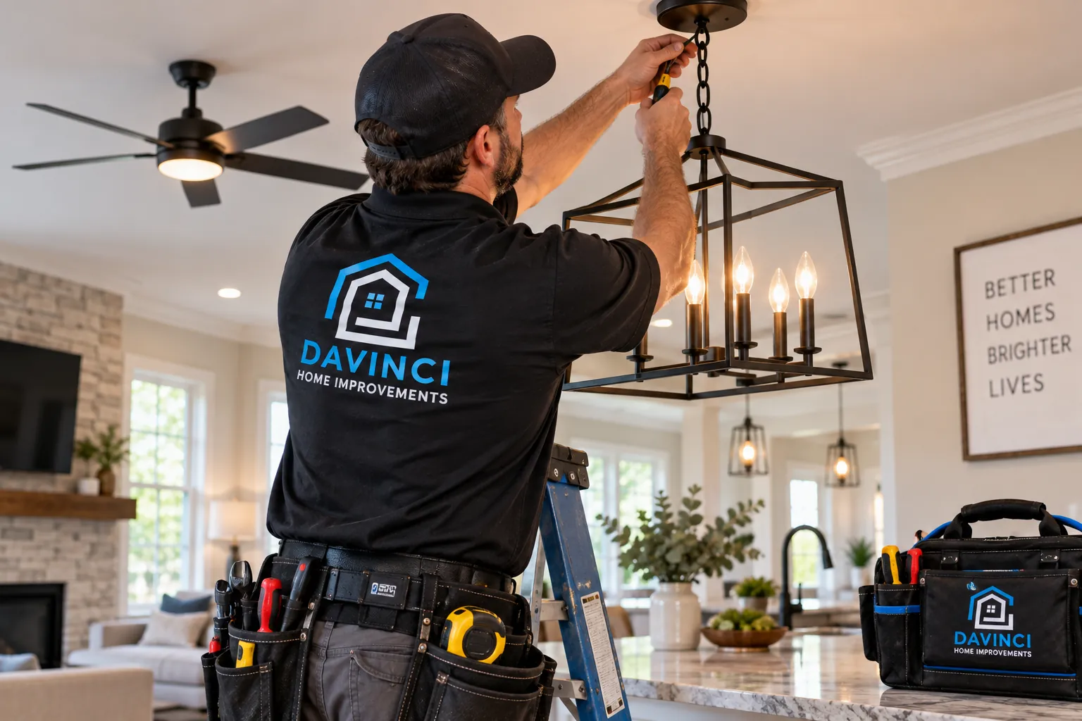 Fixture and ceiling fan installation by Davinci Home Improvements