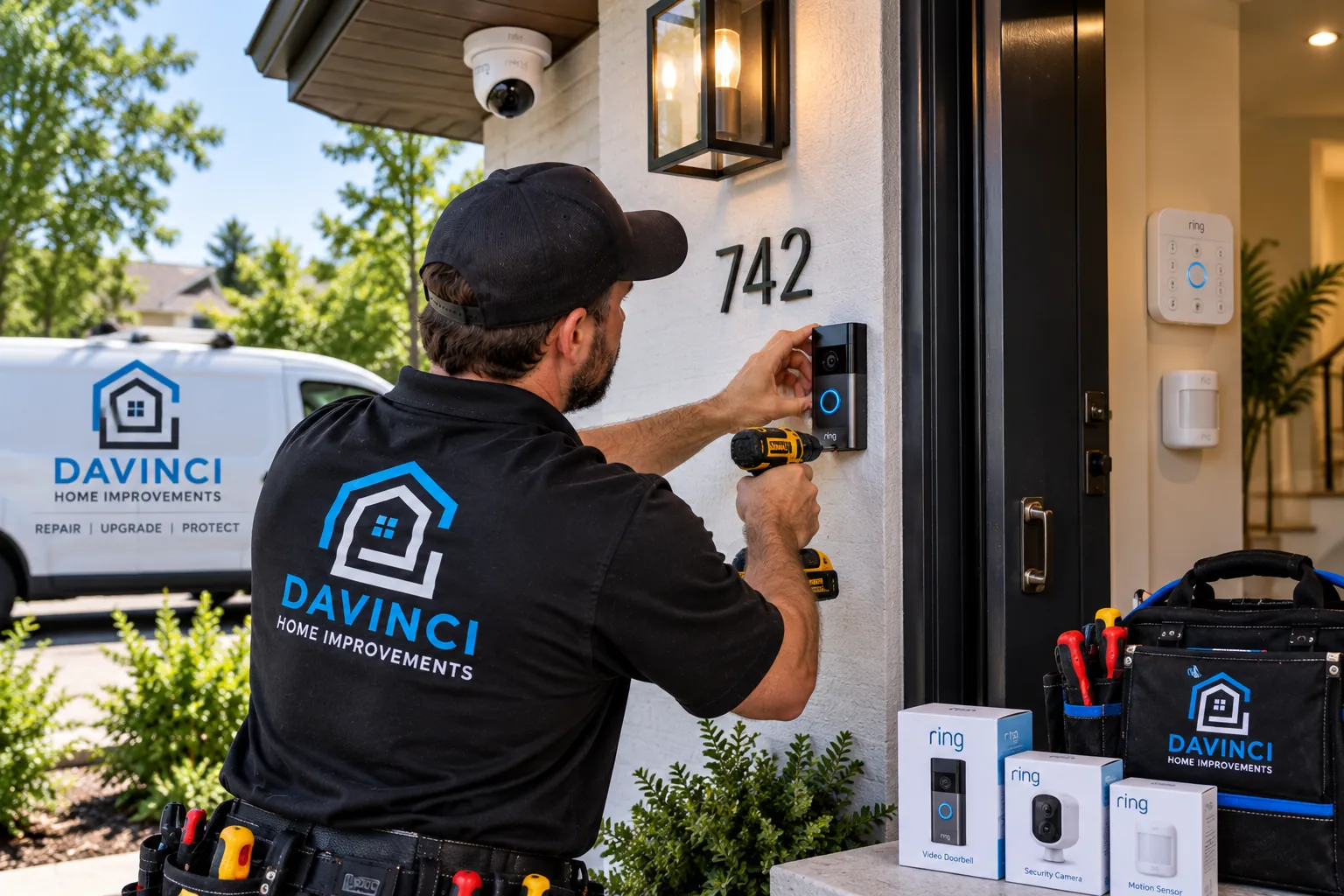 Smart home security device installation by Davinci Home Improvements